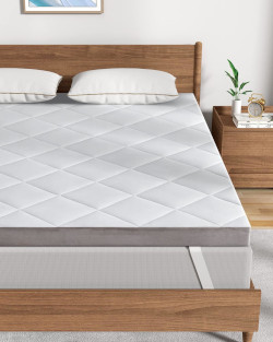 Surmatelas réversible effet massage - 7cm, 2 Personnes 140x190 cm, Housse Amovible et Lavable, moins cher et qualitatif