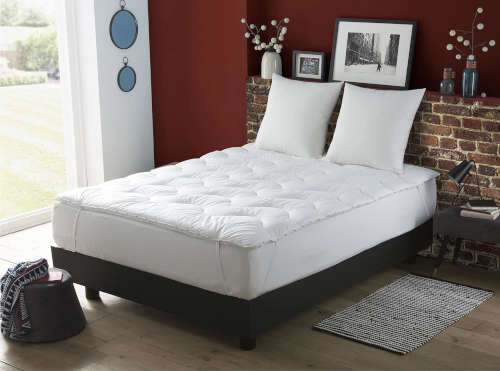 Surconfort de matelas avec sangles de fixation elastiques