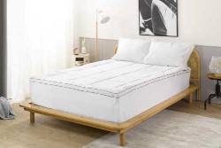 Surmatelas Mello Duo 8 cm, mousse à mémoire de forme et surmatelassage en coton, idéal pour assouplir un matelas trop ferme.