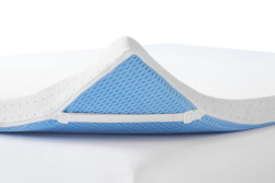 Surmatelas Viscosoft Gel infusé de gel rafraîchissant, idéal pour limiter la chaleur nocturne et améliorer la circulation de l’air.
